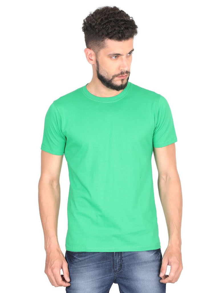 Flag Green Plain Round Neck T-Shirt - Mister Fab