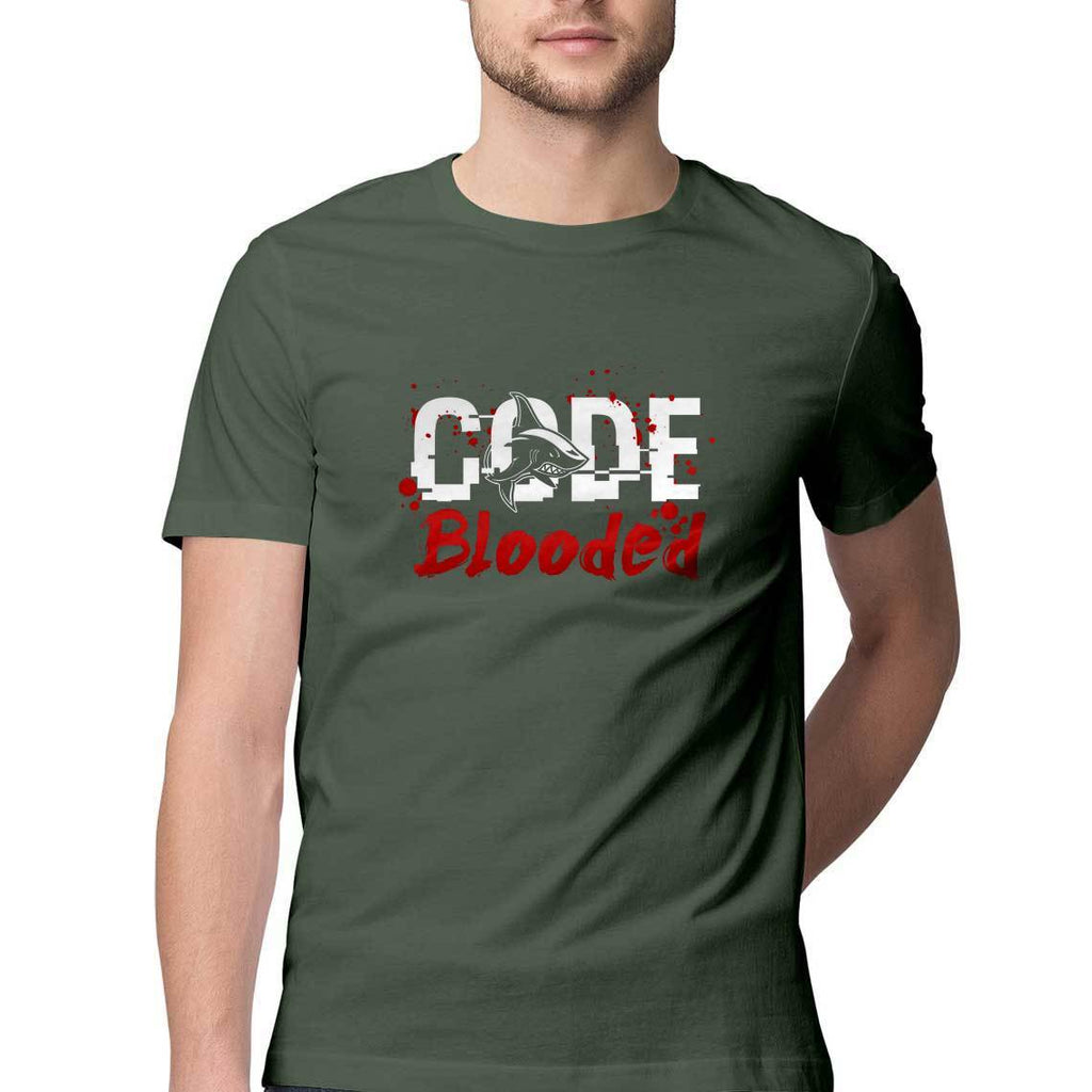 Code Blooded Developer Round Neck T-Shirt - Mister Fab