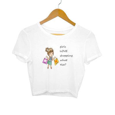 Girls Love Shopping Women Crop Top - Mister Fab