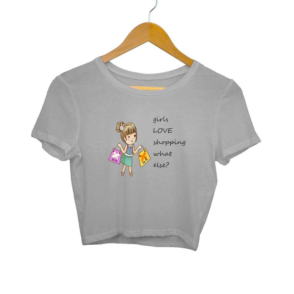 Girls Love Shopping Women Crop Top - Mister Fab