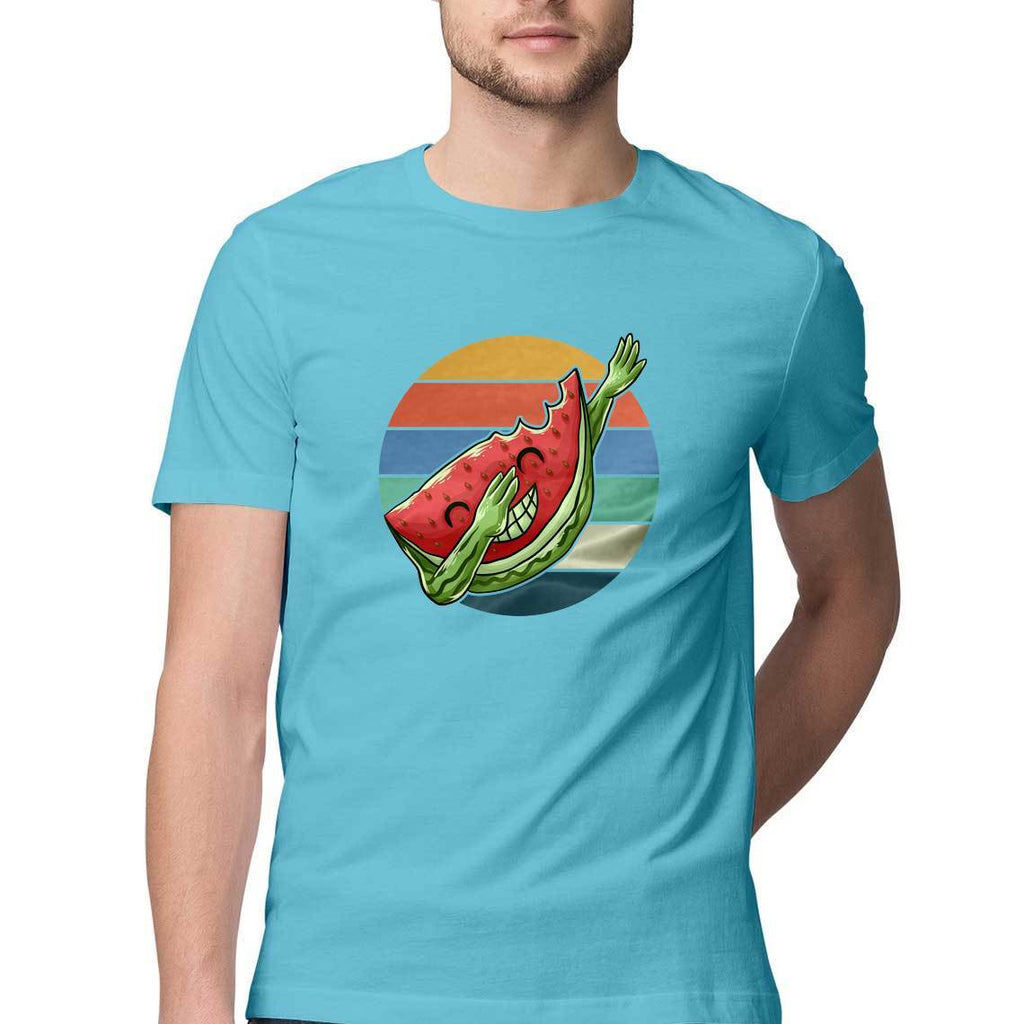 Dabbing Watermelon Round Neck T-Shirts - Mister Fab