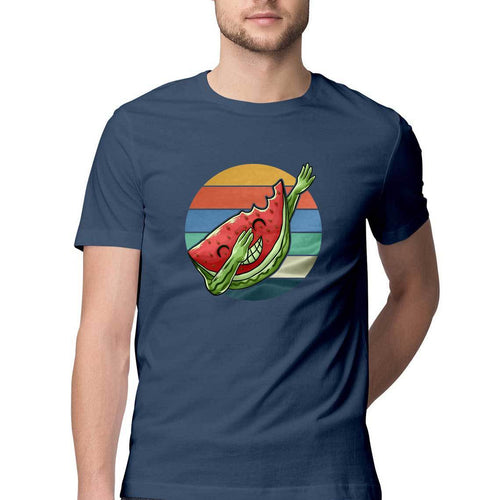 Dabbing Watermelon Round Neck T-Shirts - Mister Fab