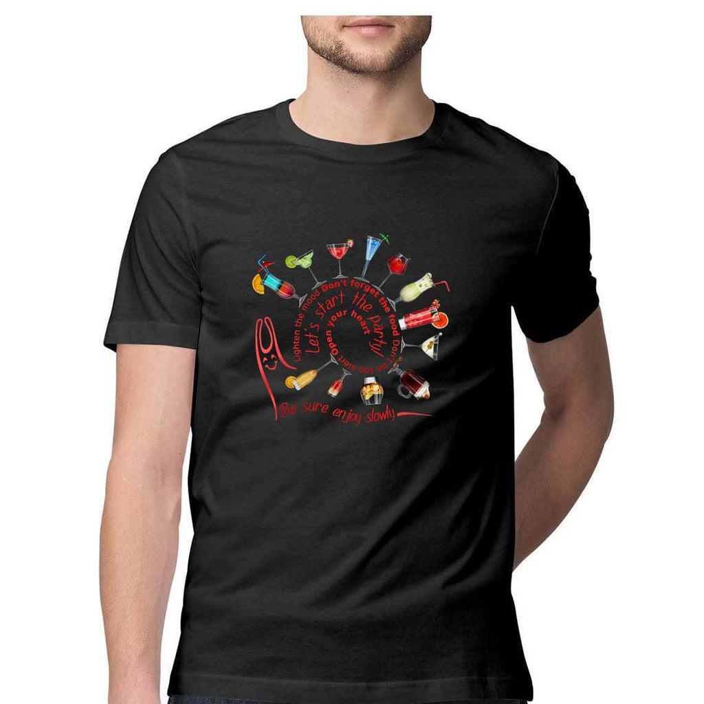 Cocktail Glasses Round Neck T-shirt - Mister Fab