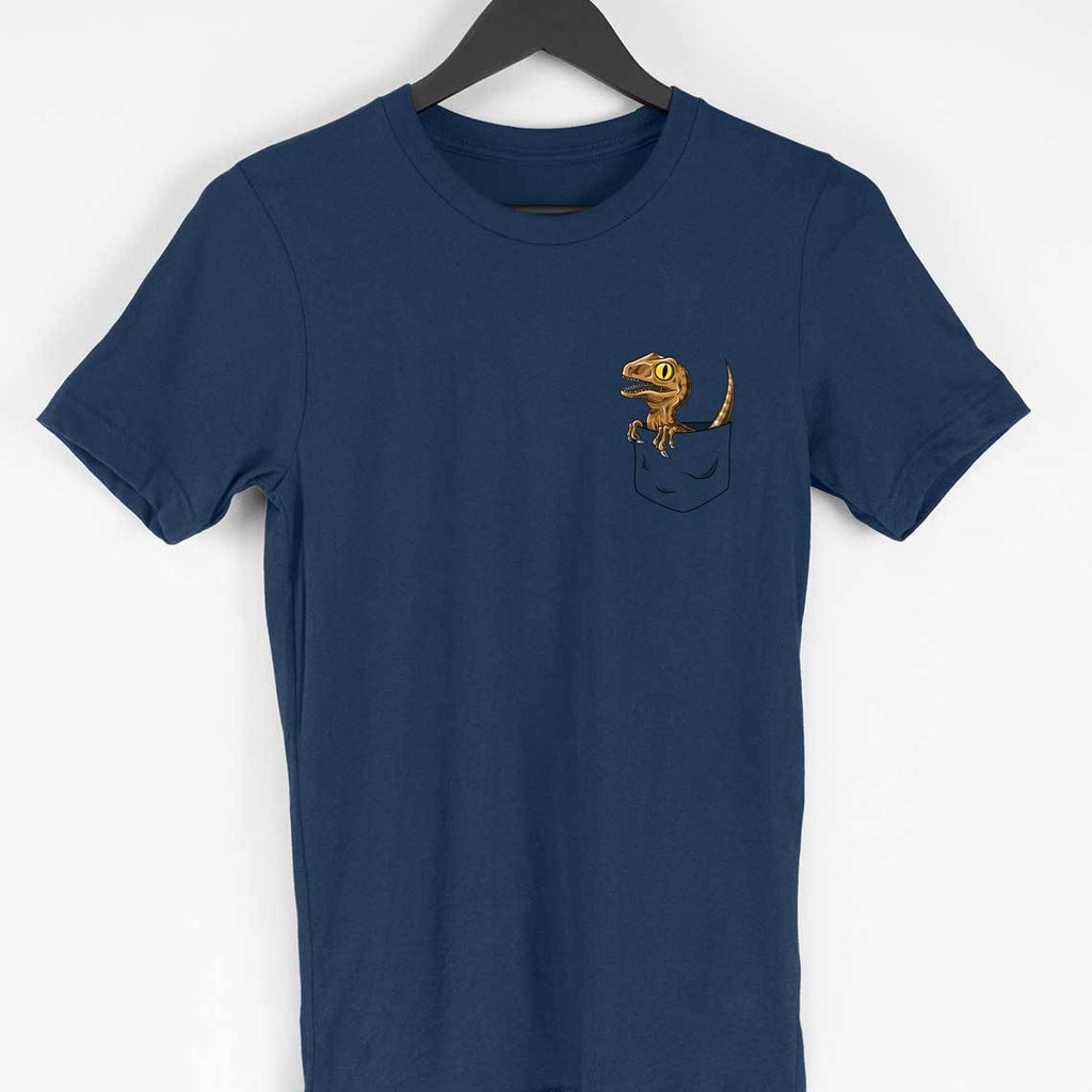 Pocket Dinosaur Round Neck T-Shirt - Mister Fab
