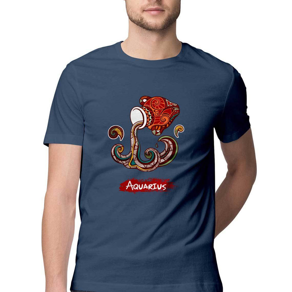 Aquarius round Neck T-Shirts - Mister Fab