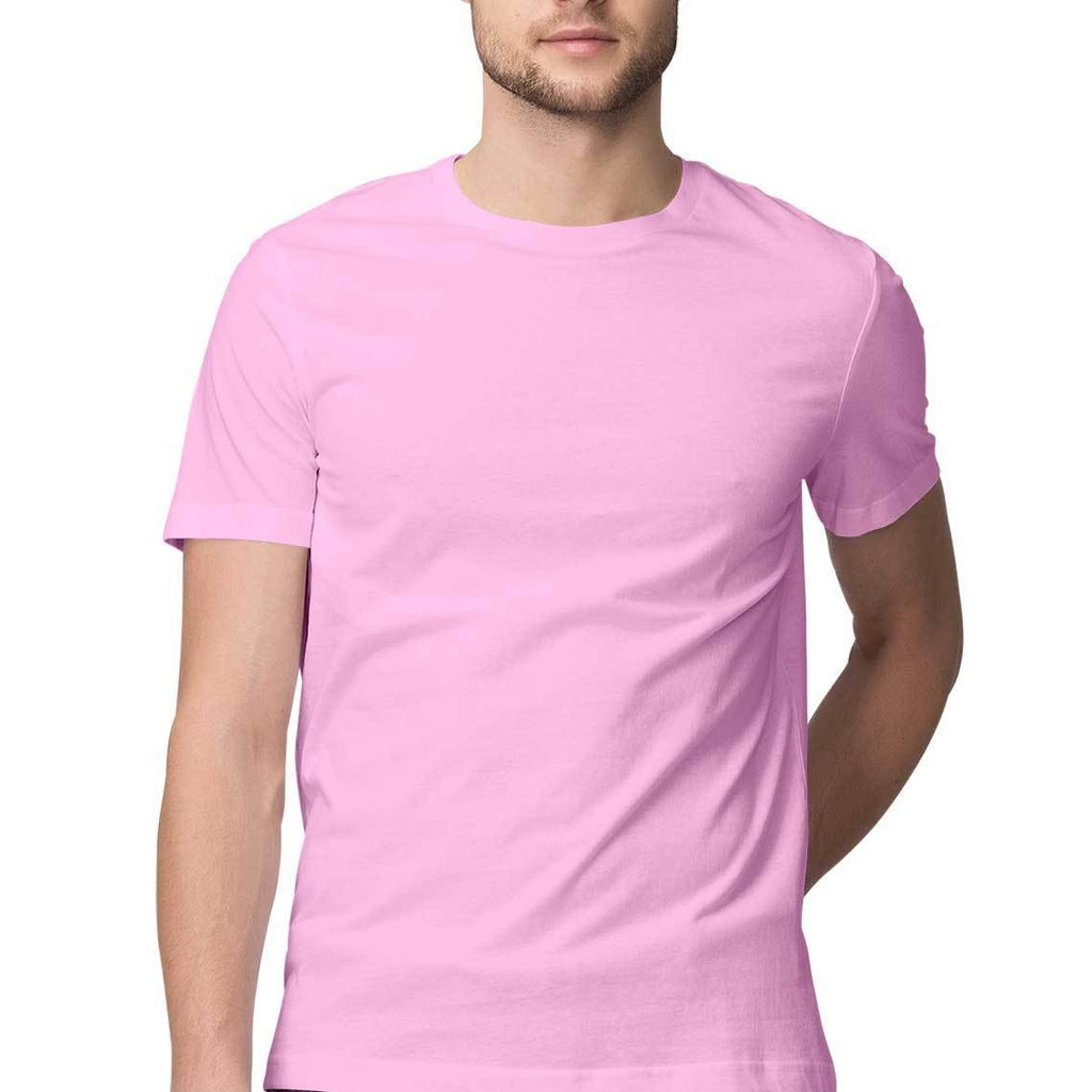 Light Pink Plain round Neck T-Shirts - Light Pink / S