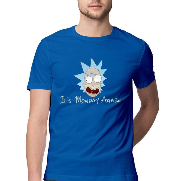 It is Monday Again Rick and Morty Round Neck T-Shirt - Mister Fab