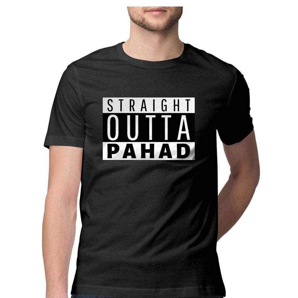 Straight Outta Pahad Round Neck T-shirt - Mister Fab