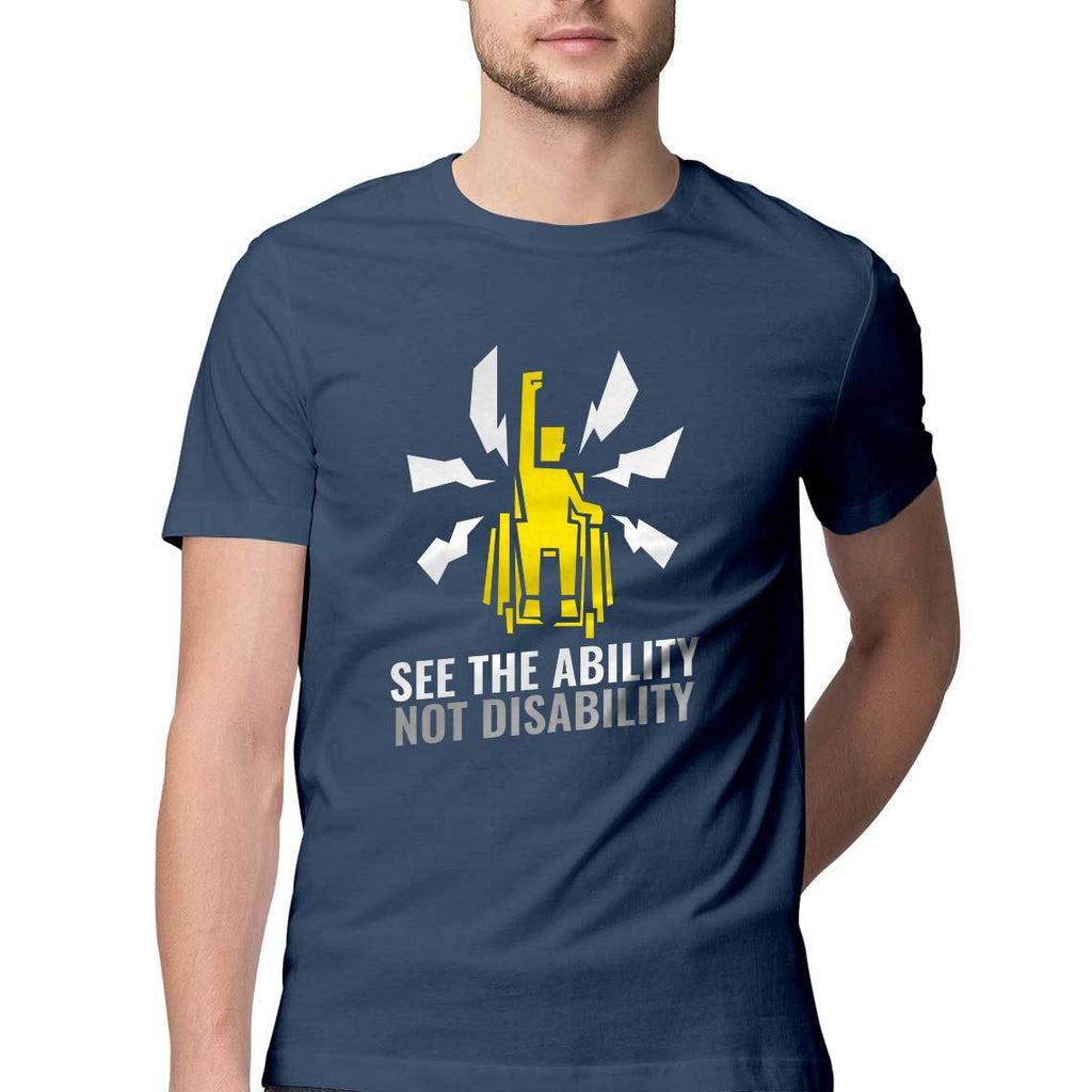 See The Ability Not Disability Round Neck T-Shirt - Mister Fab