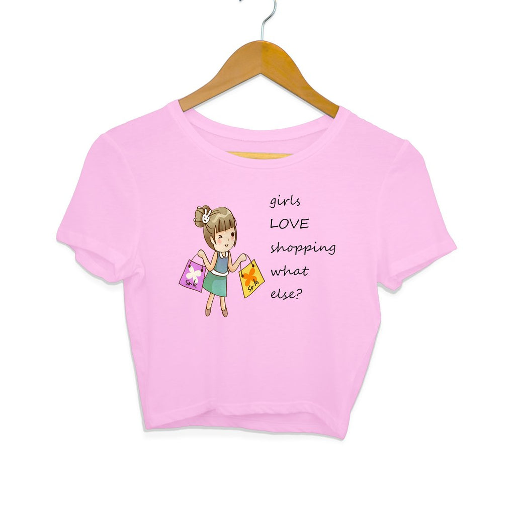 Girls Love Shopping Women Crop Top - Mister Fab