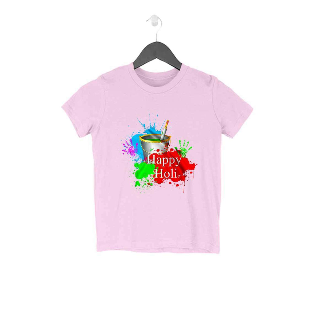 Happy Holi With Colourful Hand Kids Tshirt - Mister Fab