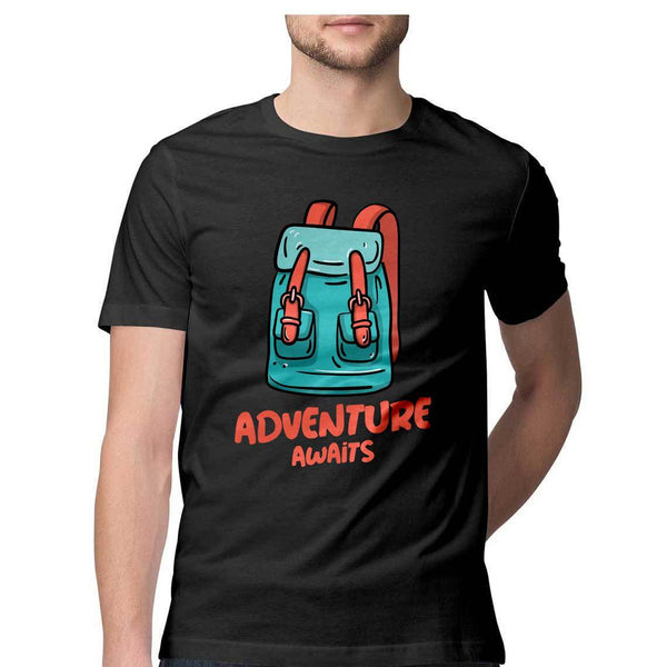 Adventure Awaits Round Neck T-Shirt - Mister Fab