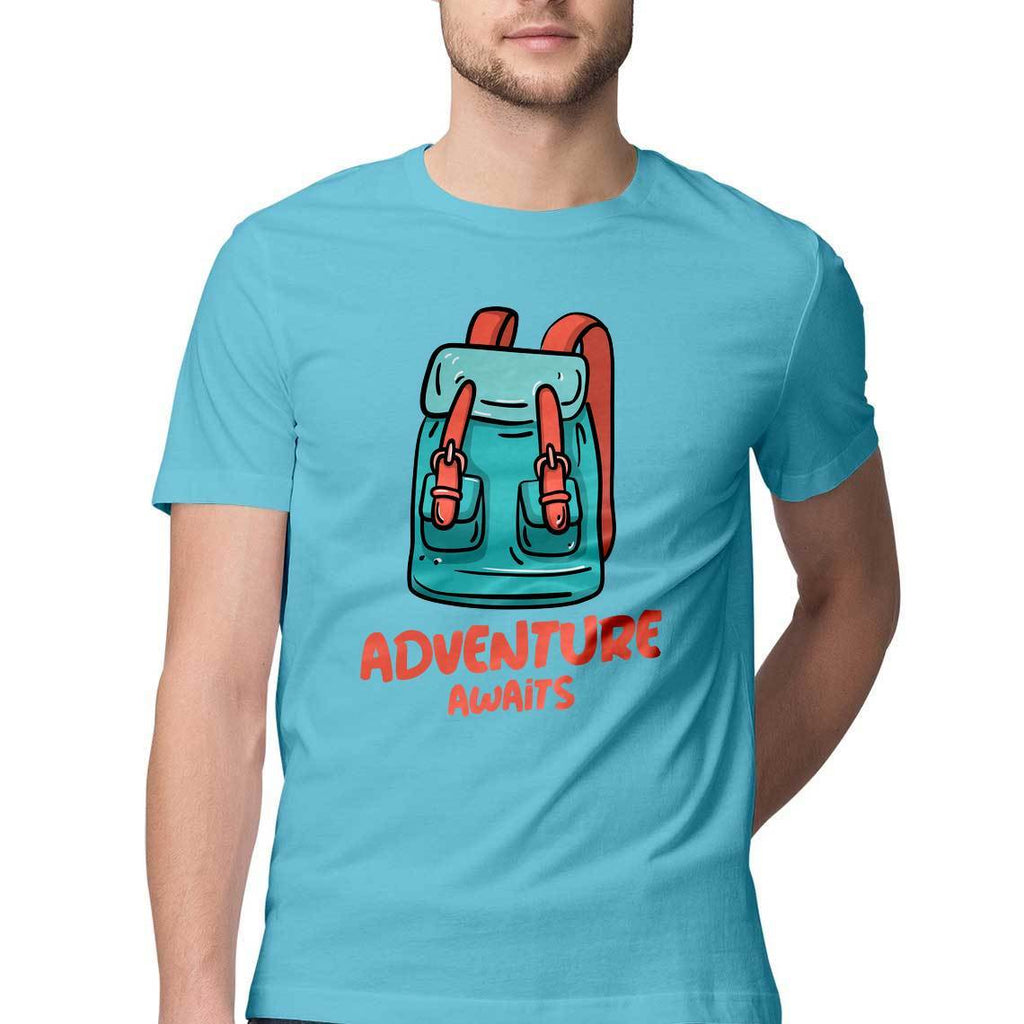 Adventure Awaits Round Neck T-Shirt - Mister Fab