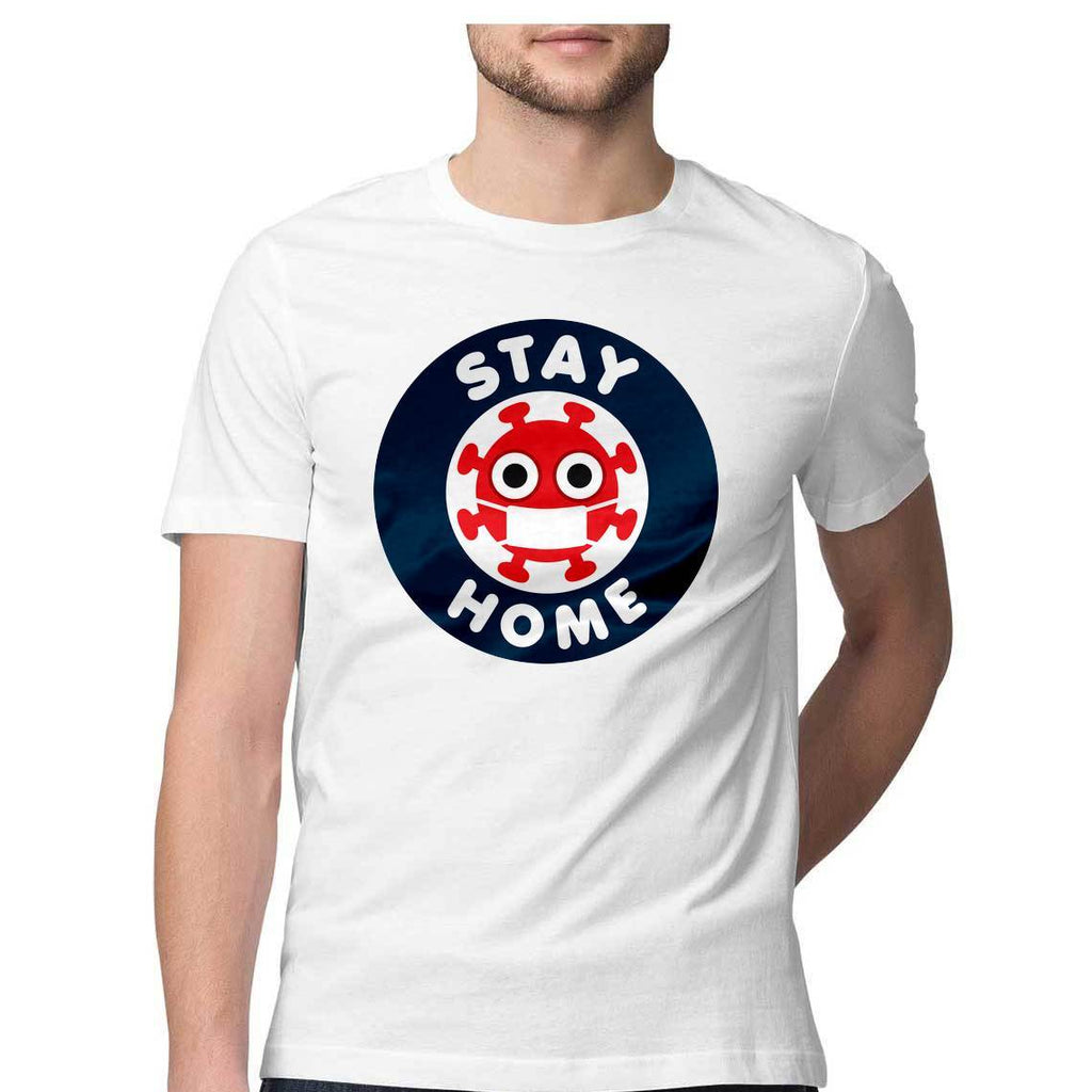 Stay Home Round Neck T-Shirt - Mister Fab