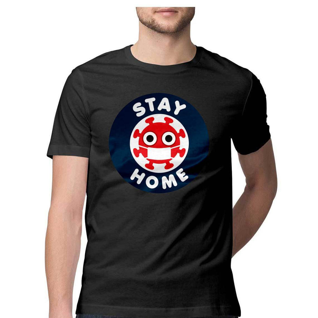 Stay Home Round Neck T-Shirt - Mister Fab