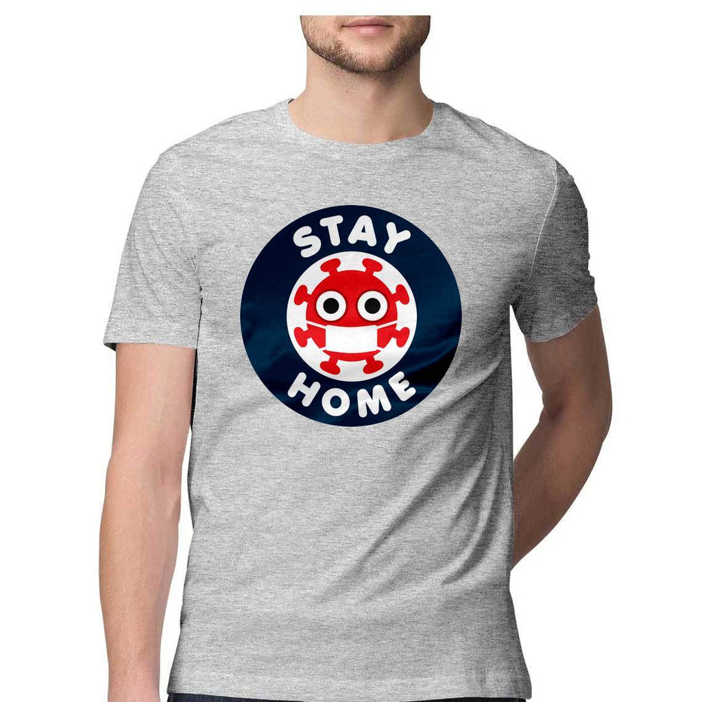 Stay Home Round Neck T-Shirt - Mister Fab