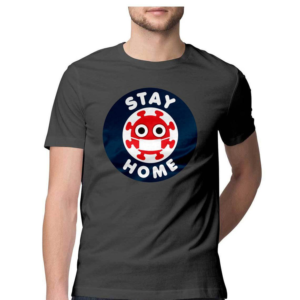 Stay Home Round Neck T-Shirt - Mister Fab