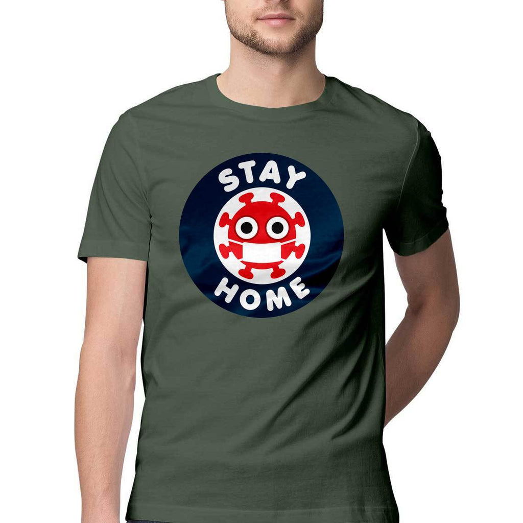 Stay Home Round Neck T-Shirt - Mister Fab
