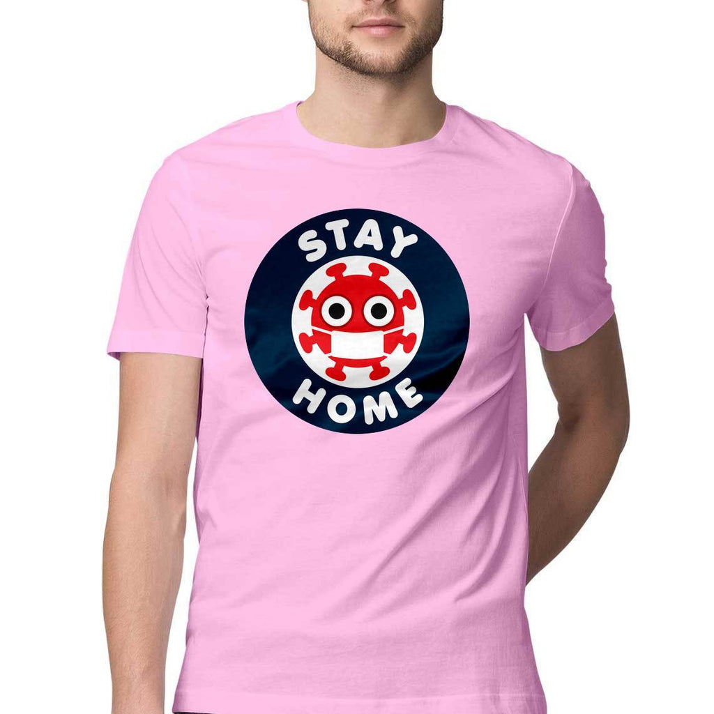 Stay Home Round Neck T-Shirt - Mister Fab