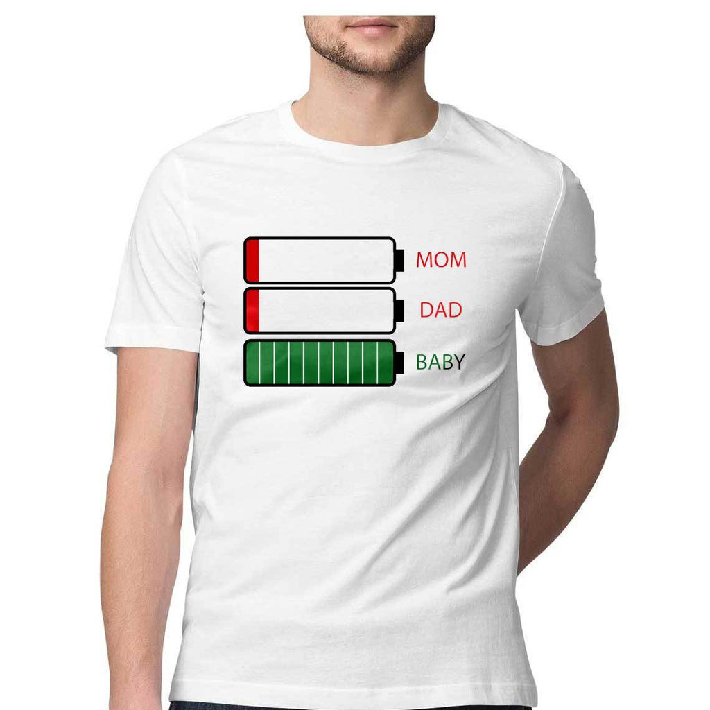 Mobile Battery Status Round Neck T-Shirt - Mister Fab