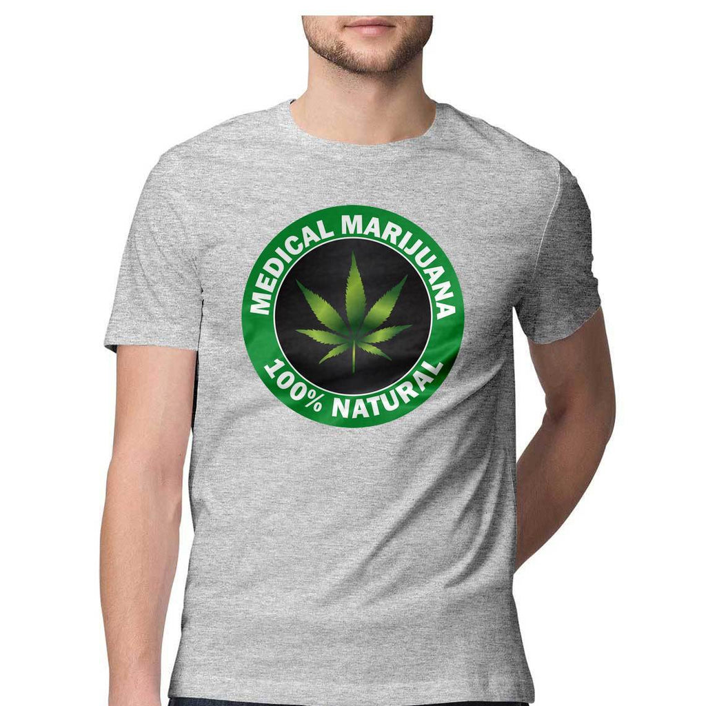 Hundred Percent Natural Marijuana Round Neck T-Shirt - Mister Fab