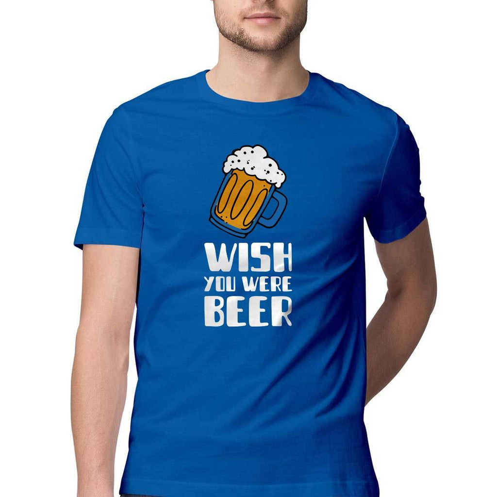 Wish You Were Beer Round Neck T-Shirt - Mister Fab