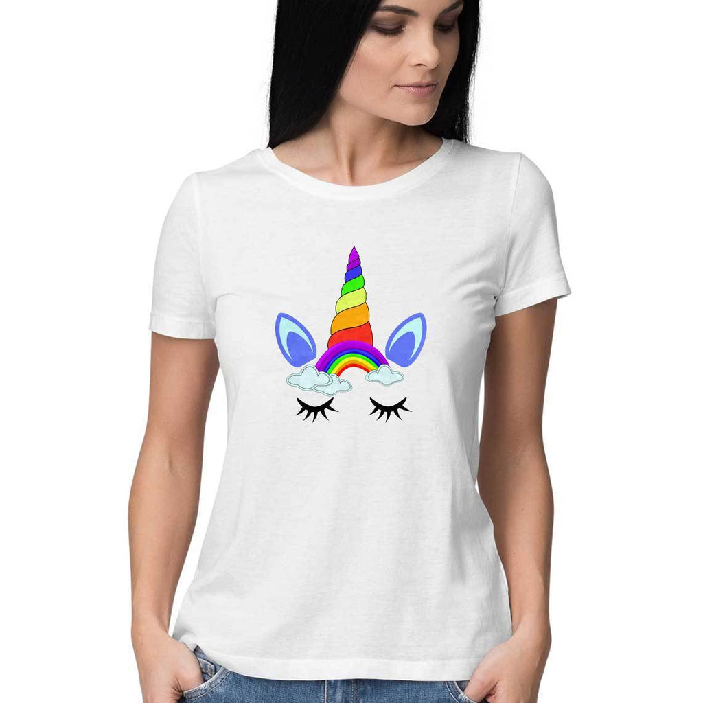 Unicorn Women Round Neck T-Shirts - Mister Fab
