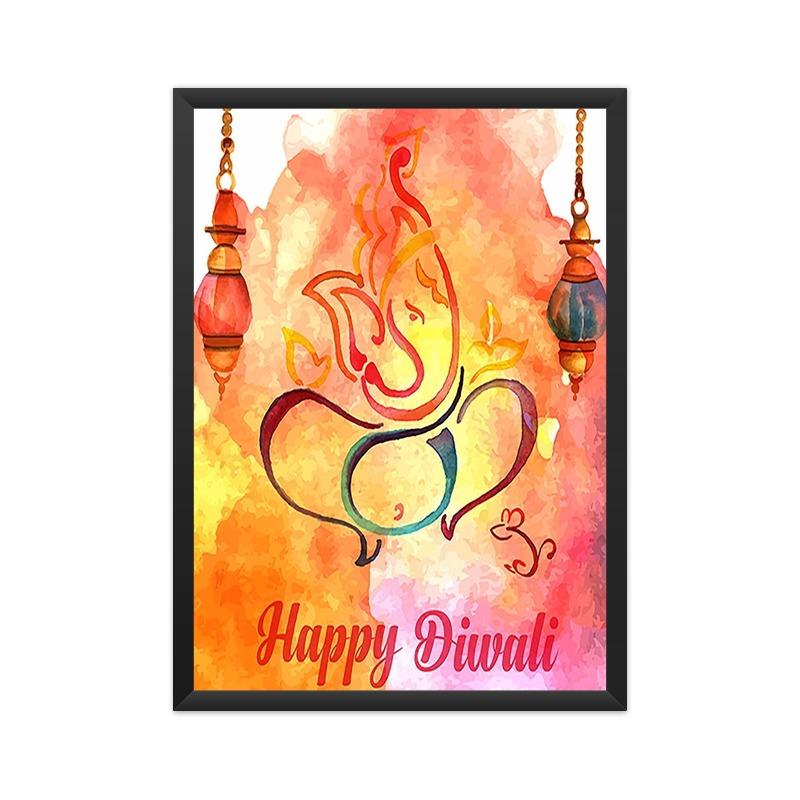 Ganesha Happy Diwali Poster - Mister Fab