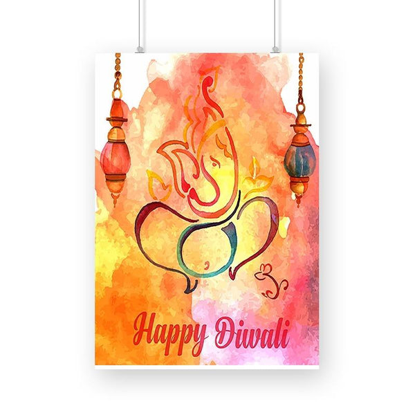 Ganesha Happy Diwali Poster - Mister Fab
