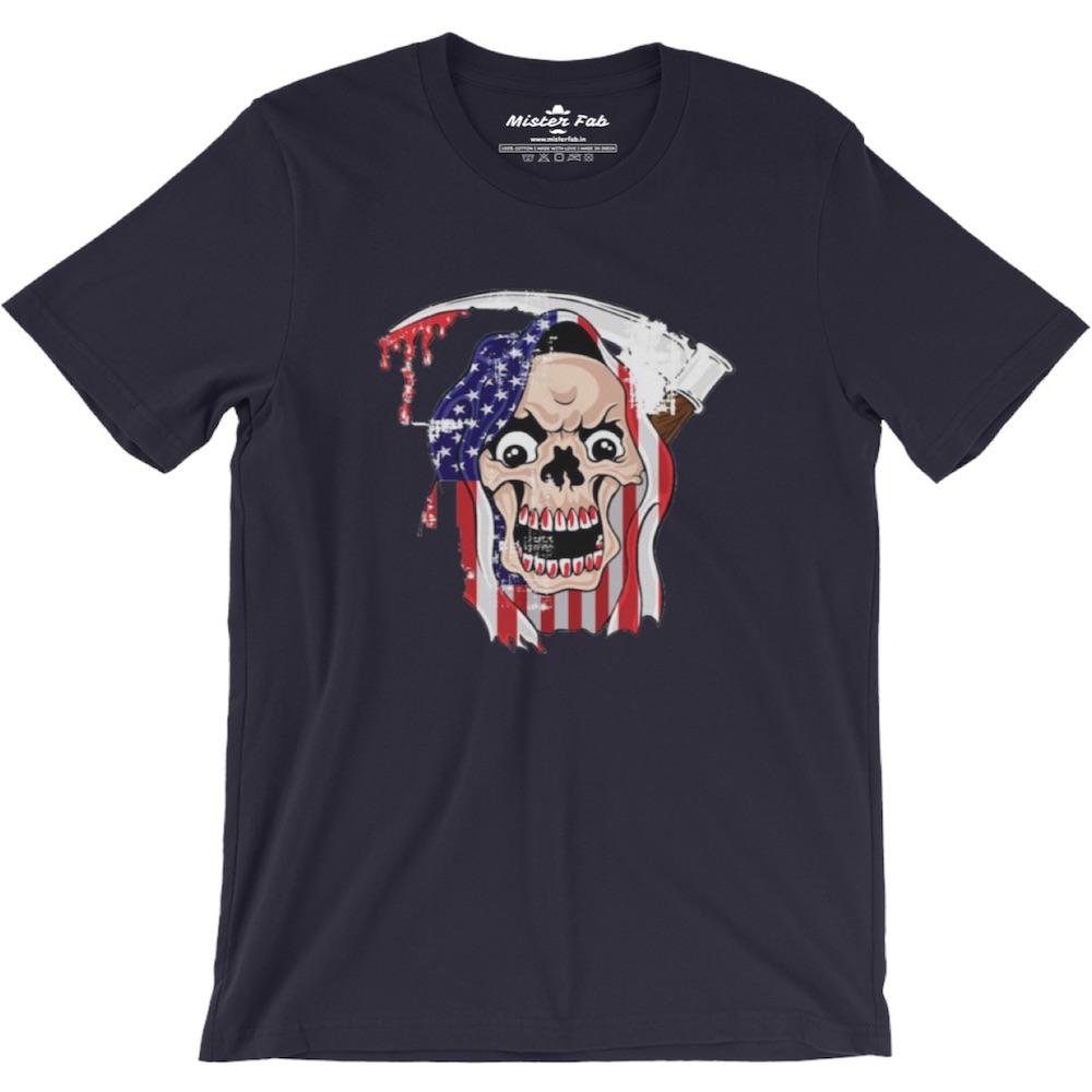 Bloody Skull Men Round Neck T-Shirts - Mister Fab
