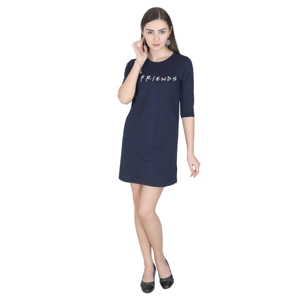 Buy Lappen Fashion Cotton Tie Dye Printed A- Line Long T-Shirt Top for  Women Dress with Pockets Knee Length | Long T-Shirt for Girls | Women's  Shift Knee-Long Dress - Bleach Black (