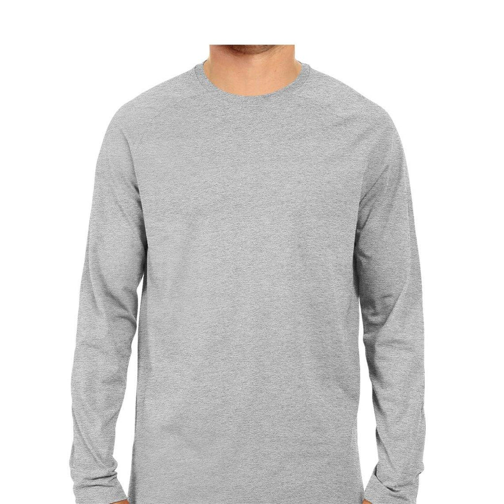 Plain Melange Grey Long Sleeves T-shirts for Men - Mister Fab