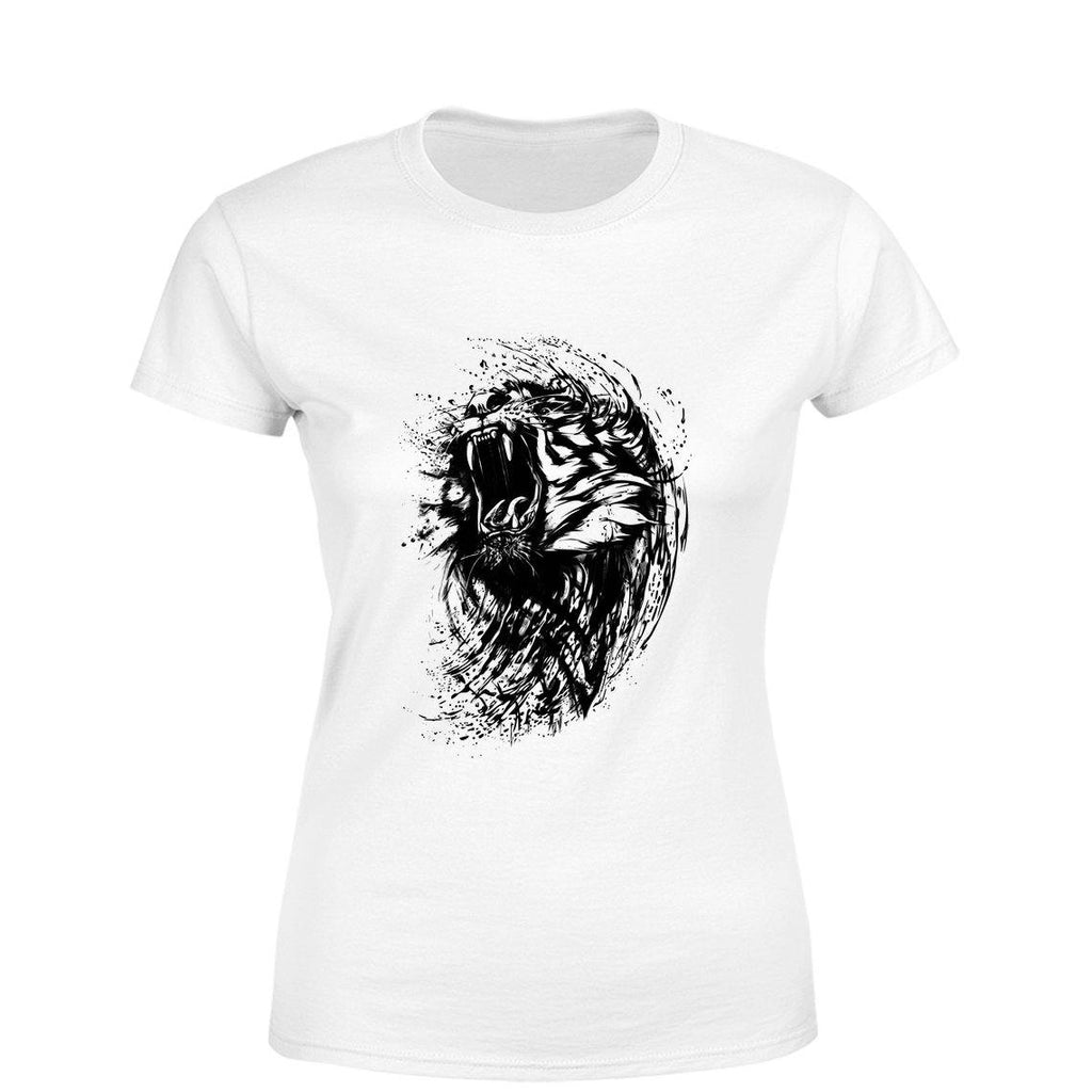 Roaring Tiger Women Round Neck printed T-Shirts - Mister Fab