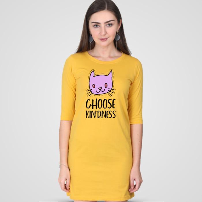 Choose Kindness T-shirt Dress - Mister Fab