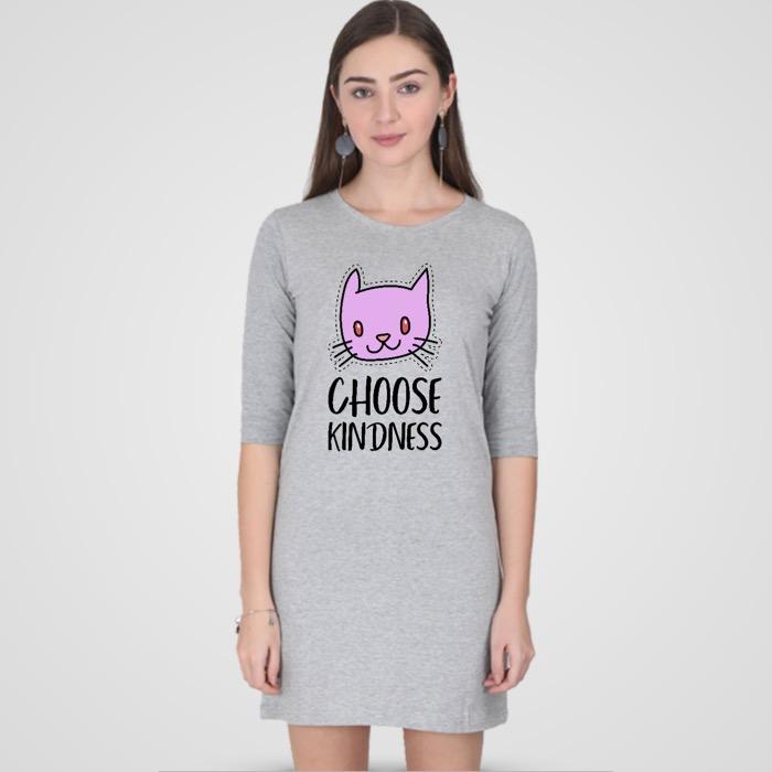 Choose Kindness T-shirt Dress - Mister Fab