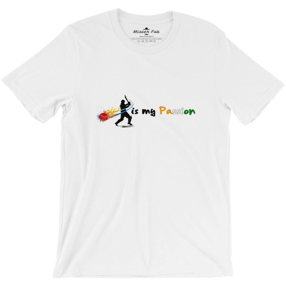 Cricket is my passion round reck T-Shirt - Mister Fab