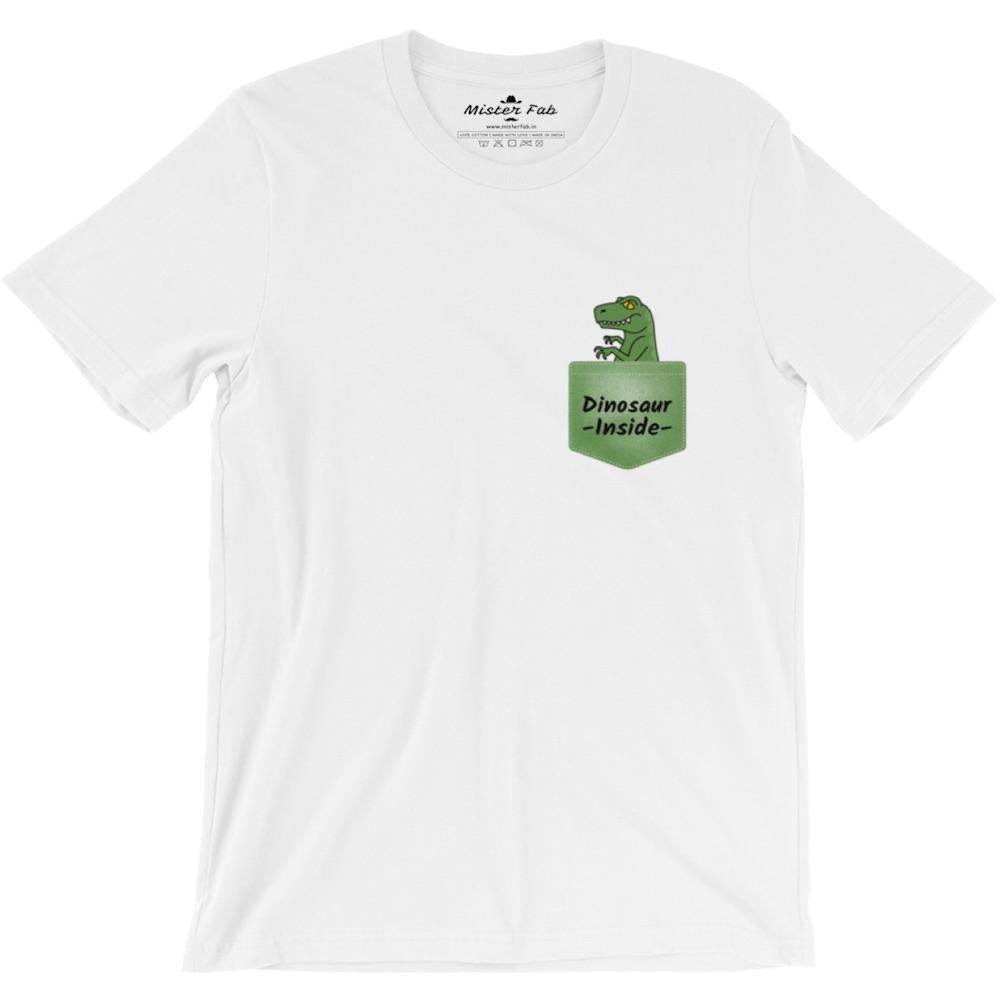 Dinosaur Inside Men Round Neck T-shirts - Mister Fab