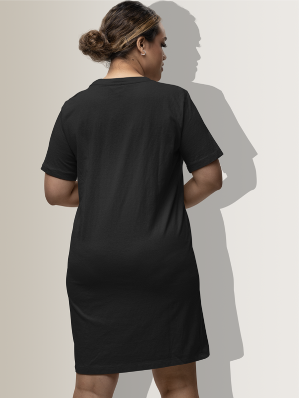 Mister Fab Black T-Shirt Dress with Pockets