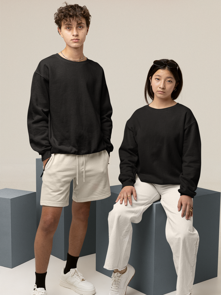 Mister Fab Premium Black Cotton Sweatshirt
