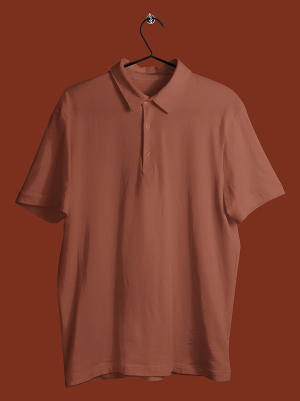 Mister Fab Unisex Premium Brick Red Cotton Polo Shirt