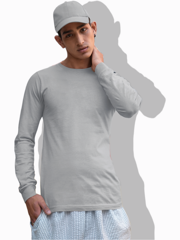 Mister Fab Grey Melange Full Sleeve T-Shirt