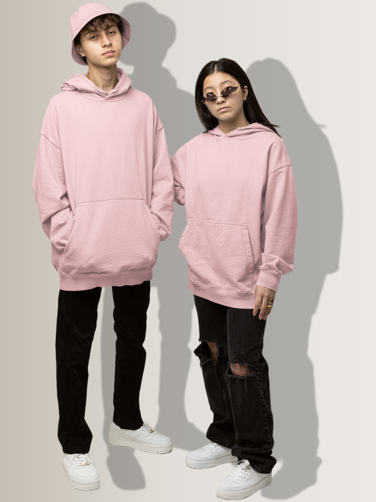 Mister Fab Light Pink Heavyweight Oversized Hooded Sweatshirt