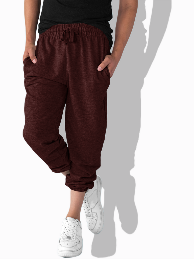 Mister Fab Unisex Premium Maroon Cotton Jogger