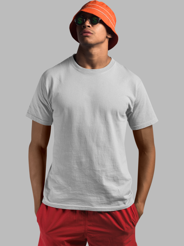Mister Fab Premium Grey Melange Cotton T-Shirt