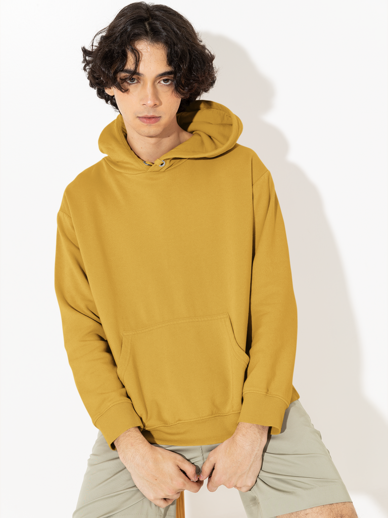 Mister Fab Mustard Yellow Hooded Sweatshirt