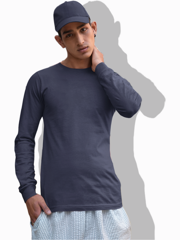 Mister Fab Navy Blue Full Sleeve T-Shirt