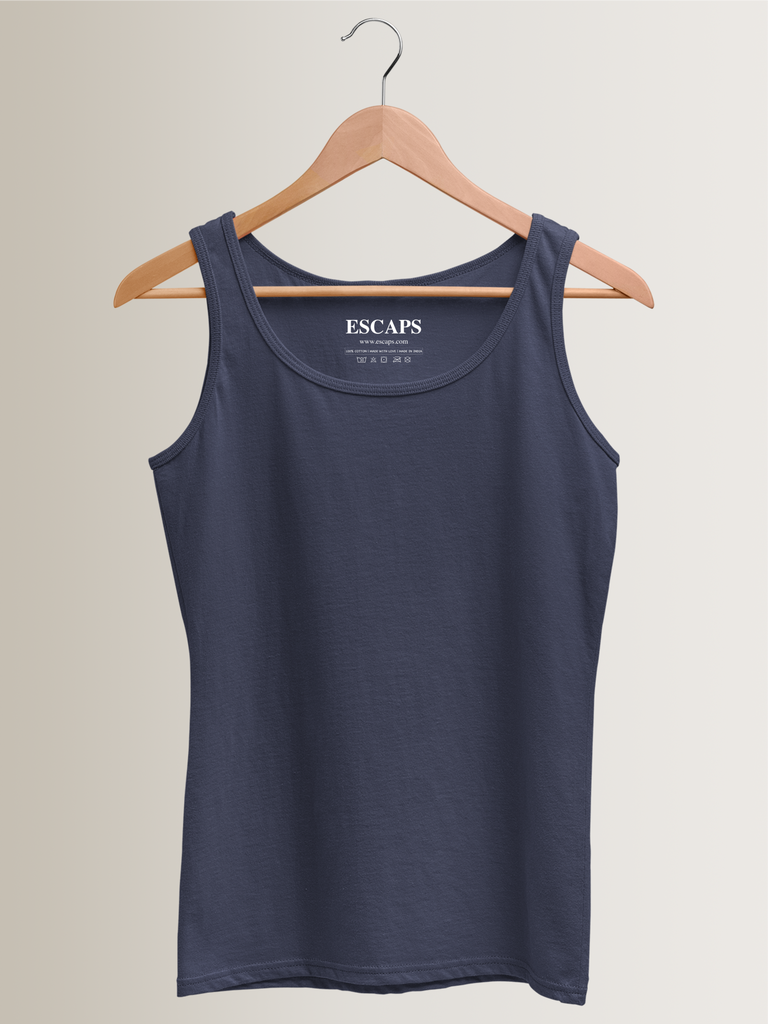 Mister Fab Navy Blue Women's Tank Top