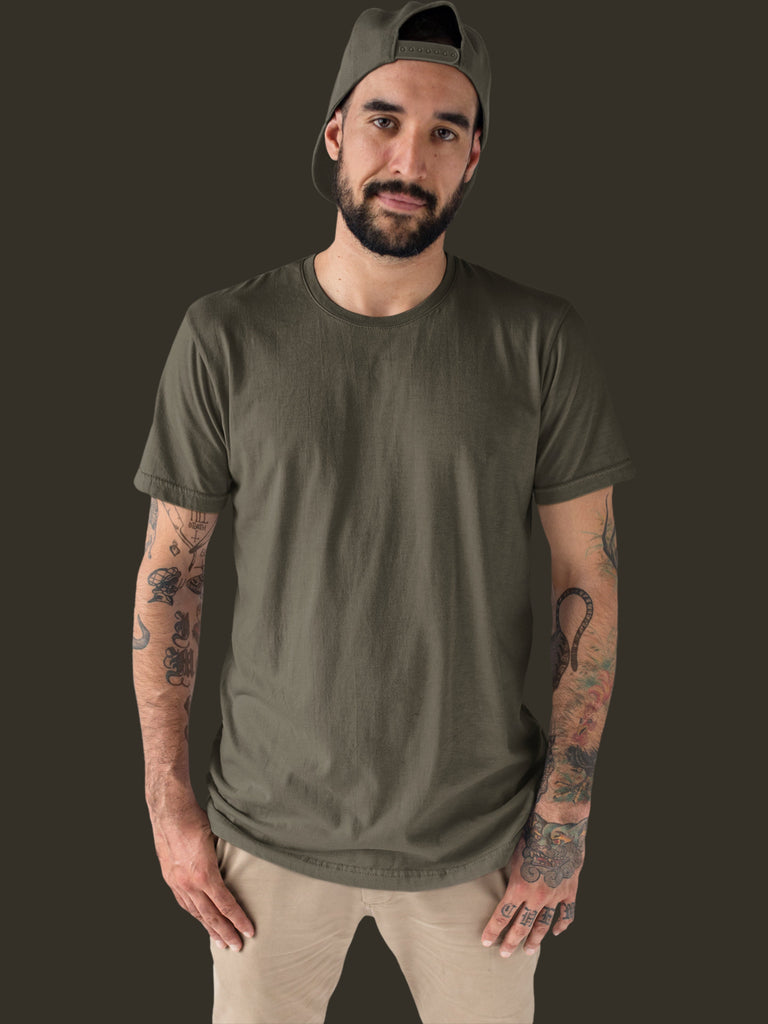 Mister Fab Premium Olive Green Cotton T-Shirt