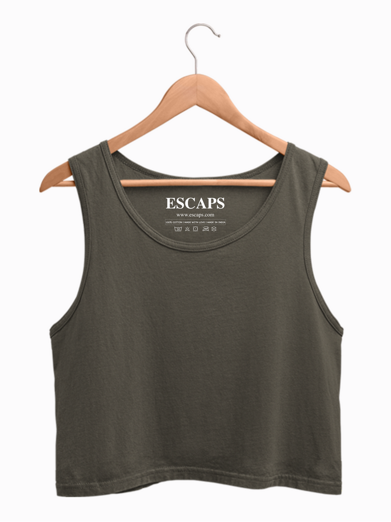 Mister Fab Olive Green Crop Tank