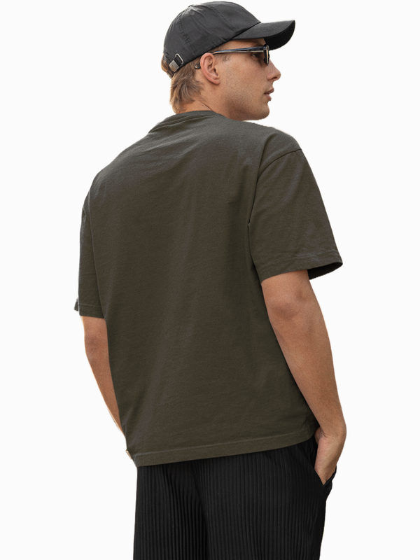 Mister Fab Oversized Premium Olive Green Cotton T-Shirt